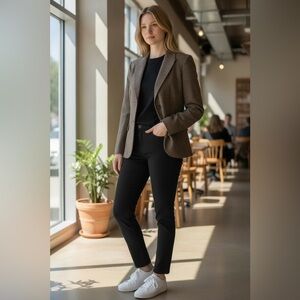 Mexx Checkered Brown Blazer - Size 4